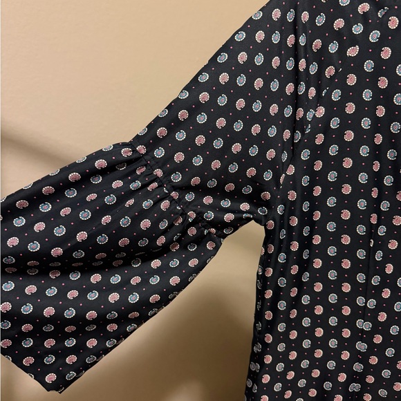 Banana Republic Dark Blue Polka Dot Long Sleeve Dress - Picture 3 of 8